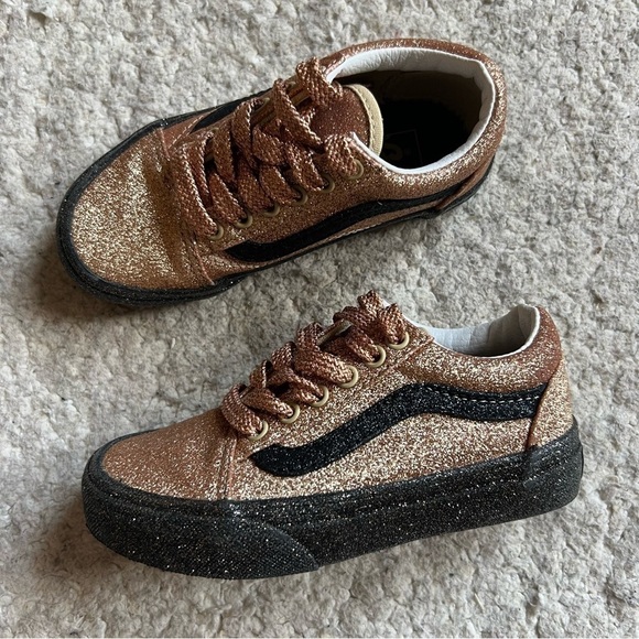 Vans: Old Skool Party Glitter Black/Gold Low Profile Lace Up Sneakers Size 11.5 - Picture 10 of 10